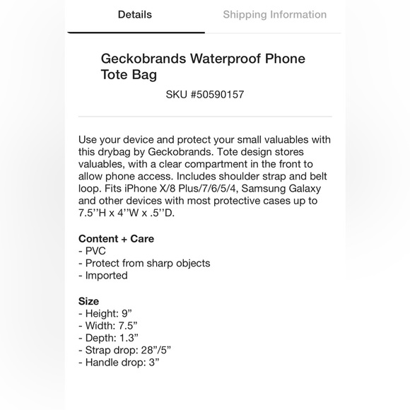 Geckobrands Waterproof Large Phone Dry Tote (Cell Phone Case) | Brand New - Picture 4 of 4